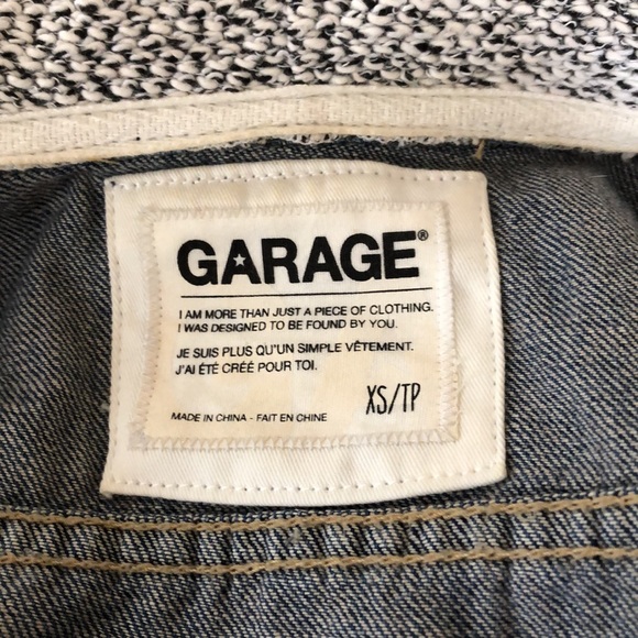 Garage Jean Jacket with Sweatshirt Sleeves & Hood - Picture 4 of 4